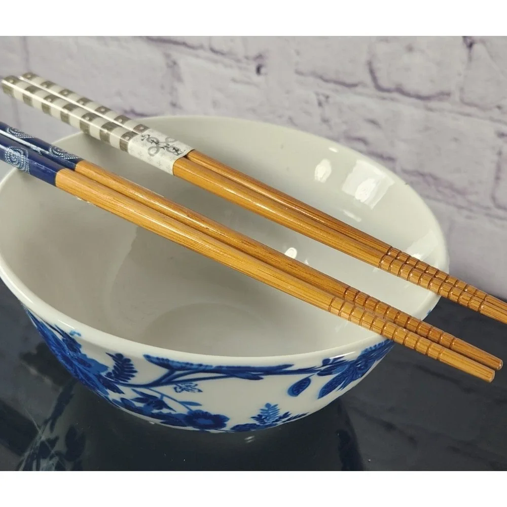 Royal Norfolk Rice Bowl & 2 Pair of Chop Sticks